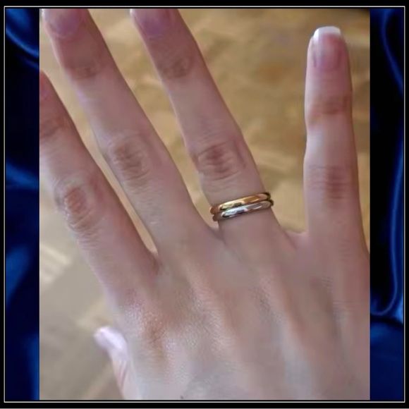 GOLD SIMPLE MINIMALIST PROMISE ENGAGEMENT WEDDING BAND RING - Picture 5 of 6